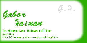 gabor haiman business card